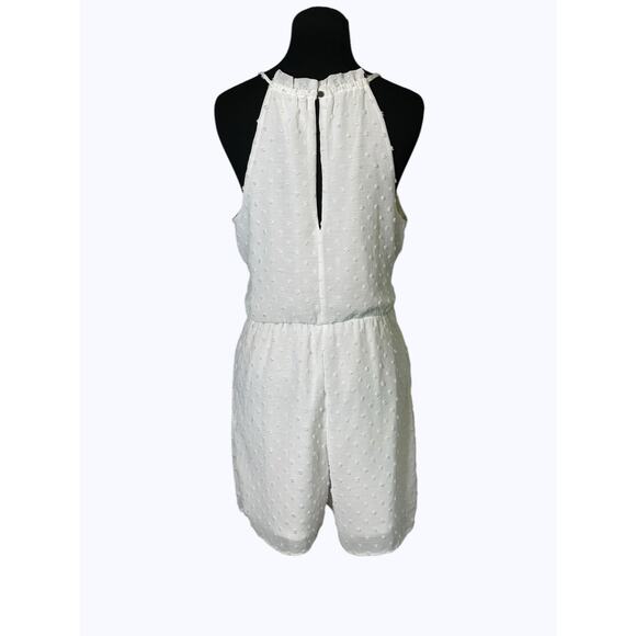 BAR III white swiss dot texture halter romper size Medium - Picture 11 of 16